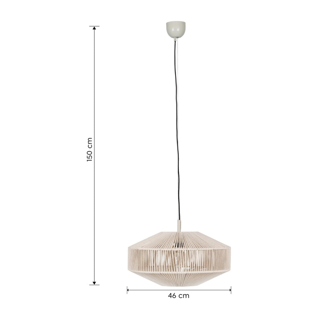 Lampada a sospensione boho beige Ø46 E27 Trio Svea