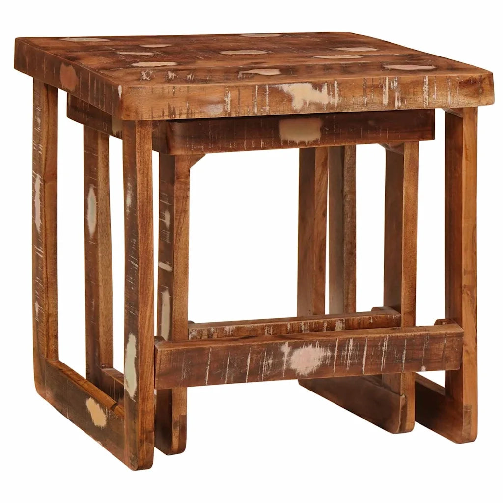 vidaXL Tavoli da Fine Multicolore legno massello di riciclo
