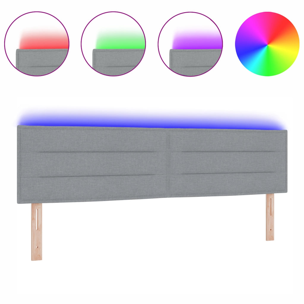 Testata LED Design Linee Grigia Chiara 90 cm Tessuto