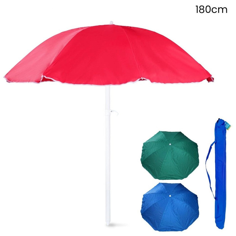 Trade Shop - Ombrellone Spiaggia Mare Da 180 Cm Tinta Unita Regolabile Con Sacca Trasporto 618405 -