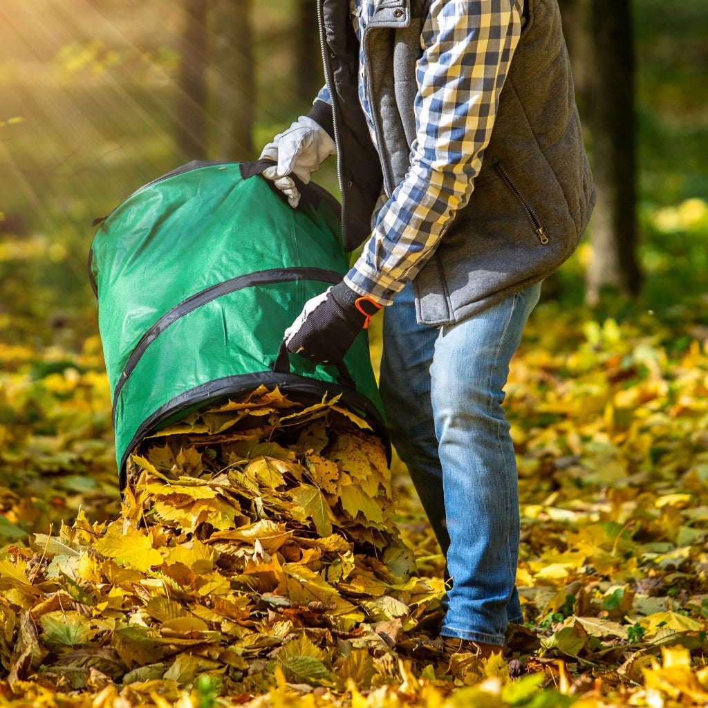 KADAX Sacchetto per foglie, cestino per rifiuti da giardino, pieghevole, resistente, con maniglie, 90 L