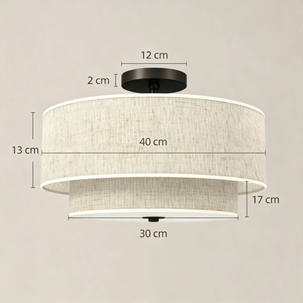 PLAFONIERA minimalista Ø40 x 26 cm metallo crema