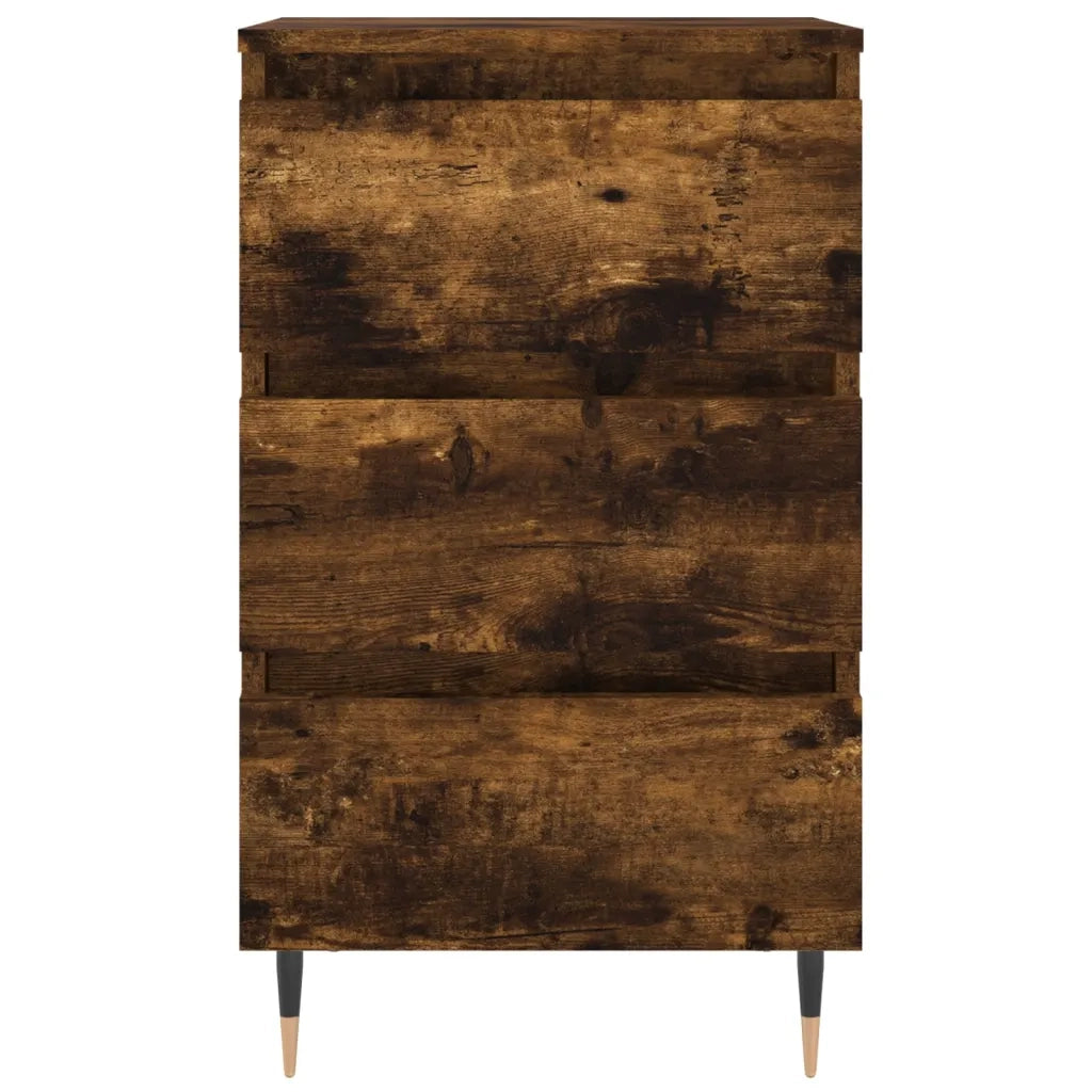 Set di 2 Comodini | Armadio da Notte | Mobiletto da notte Rovere Fumo 40x35x69 cm in Legno Multistrato