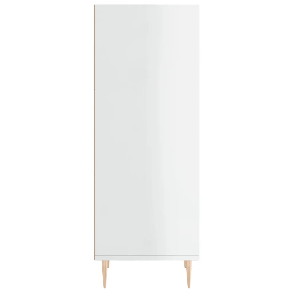 Credenza-Buffet-Armadio da cucina Bianco Lucido 34,5x32,5x90 cm in Legno Multistrato 583888