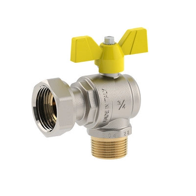 VALVOLA A SFERA PER GAS A SQUADRA MASCHIO DADO GIREVOLE- 3/4M x 3/4D   DN 20- FIV- pezzi 1