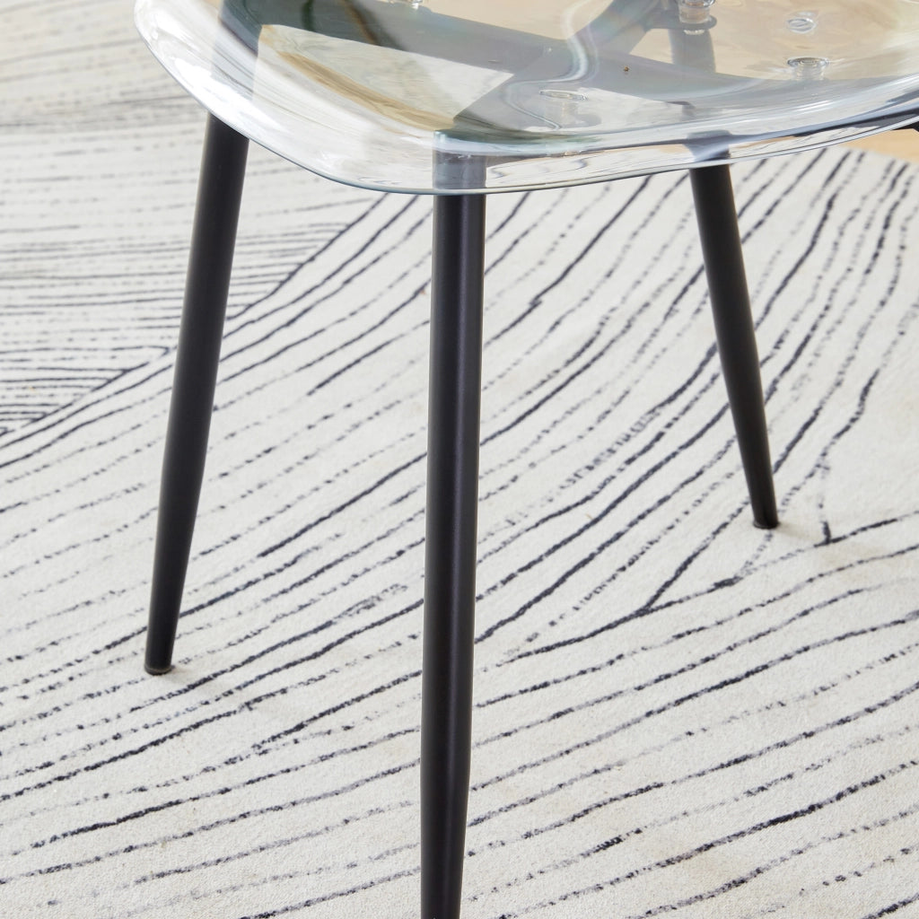 Tavolo da pranzo rotondo con sedie ¨C MINIMAL ¨C Vetro temperato 85 cm, 4 sedie trasparenti