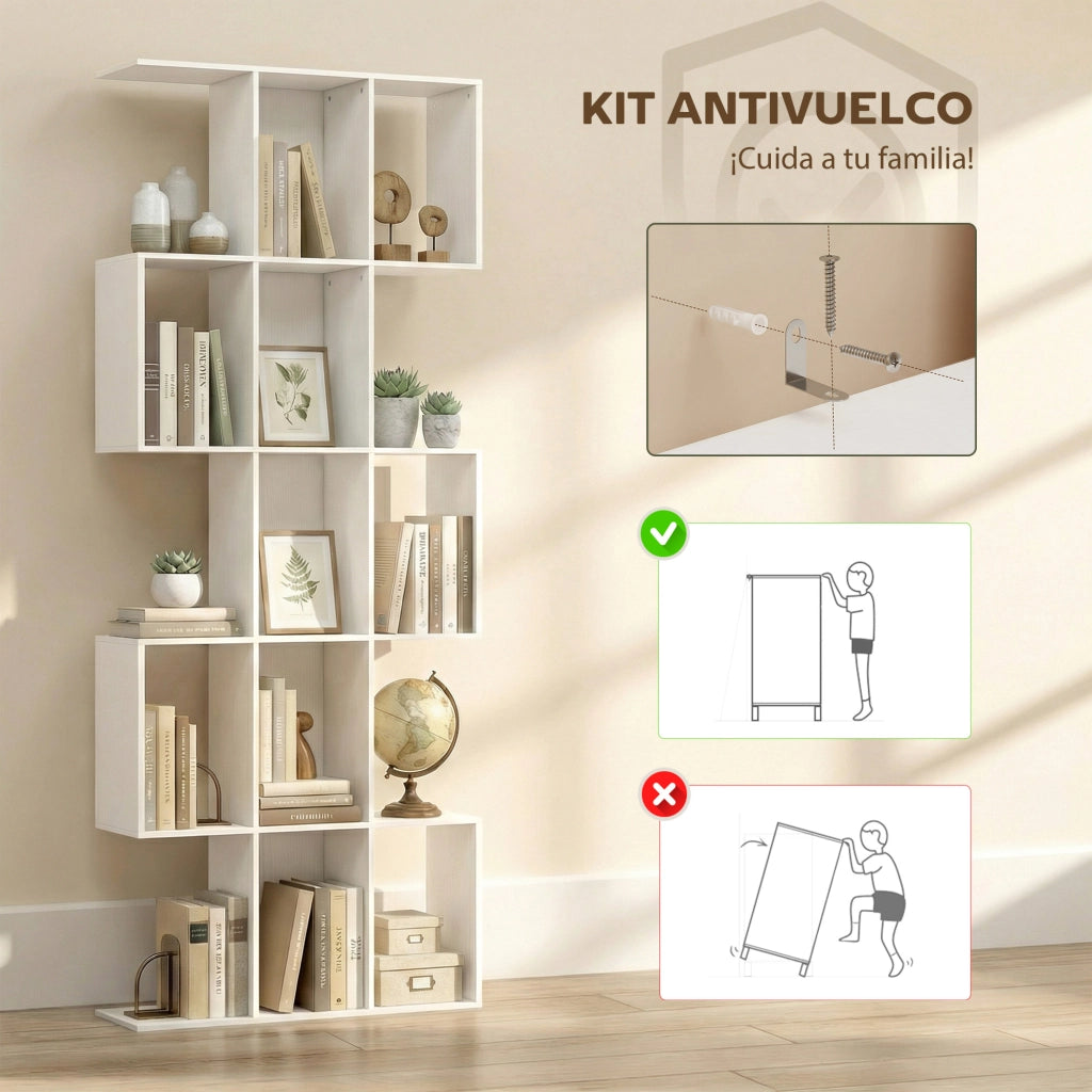 Libreria Scaffale 5 Livelli Soggiorno Studio Ufficio ¨C zephmum ¨C 80x24x200 cm Bianco