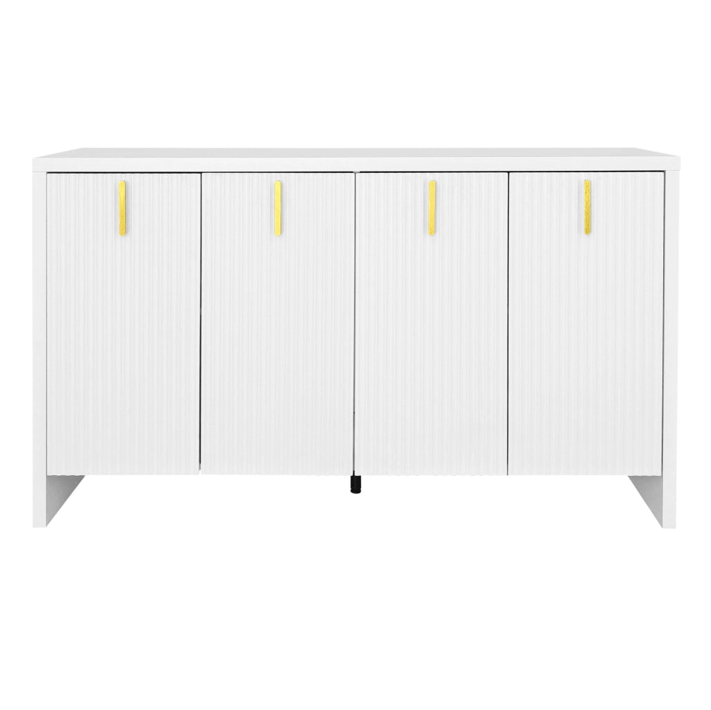 Sideboard bianco 140 cm con 4 ante e ripiani regolabili