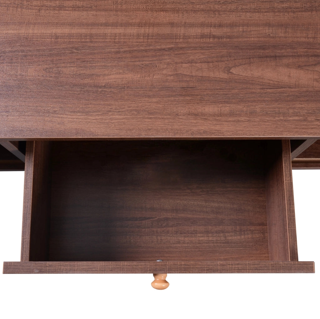 Tavolino da caffè 110x55x38;5 cm con cassetti e ante scorrevoli in rattan; MDF; naturale