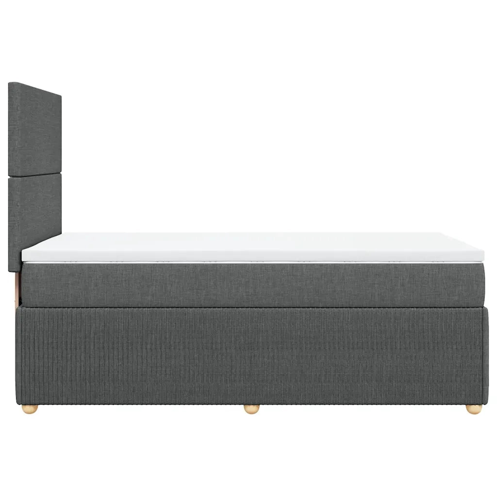 Giroletto a Molle con Materasso Grigio Scuro 100x200 cm Tessuto