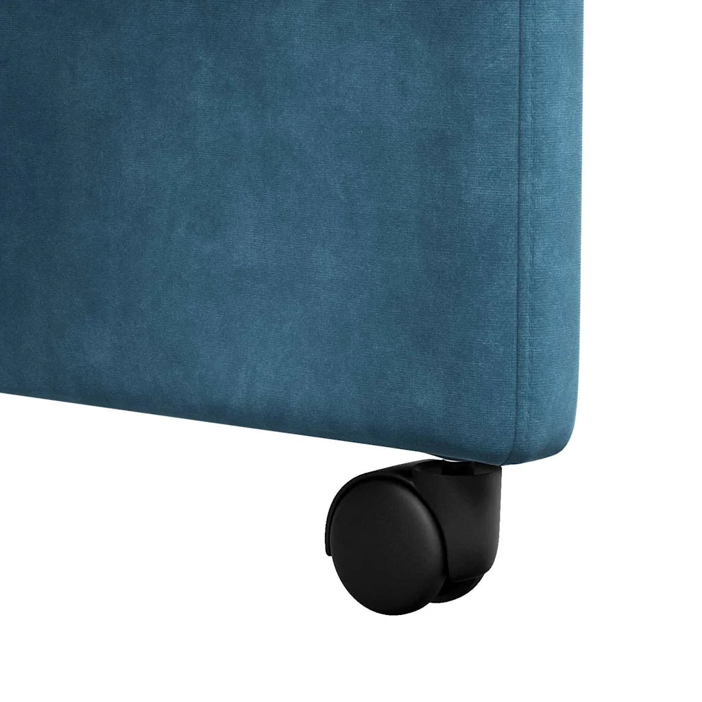 Sedie da Pranzo con Ruote 2 pcs Blu 58 x 67 x 97 cm Velluto