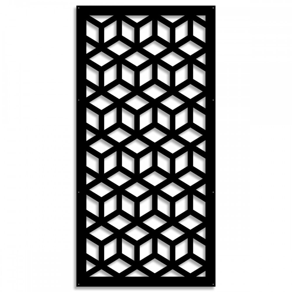 CUBO - Pannello in PVC traforato - Parasole Colore: nero, Misura: 50x150 cm