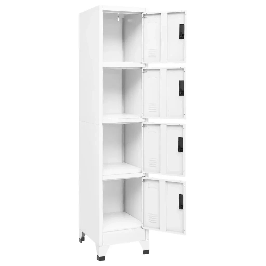 Armadietto moderno con vano portaoggetti sicuro 38 x 45 x 180 cm acciaio bianco 02_0046999