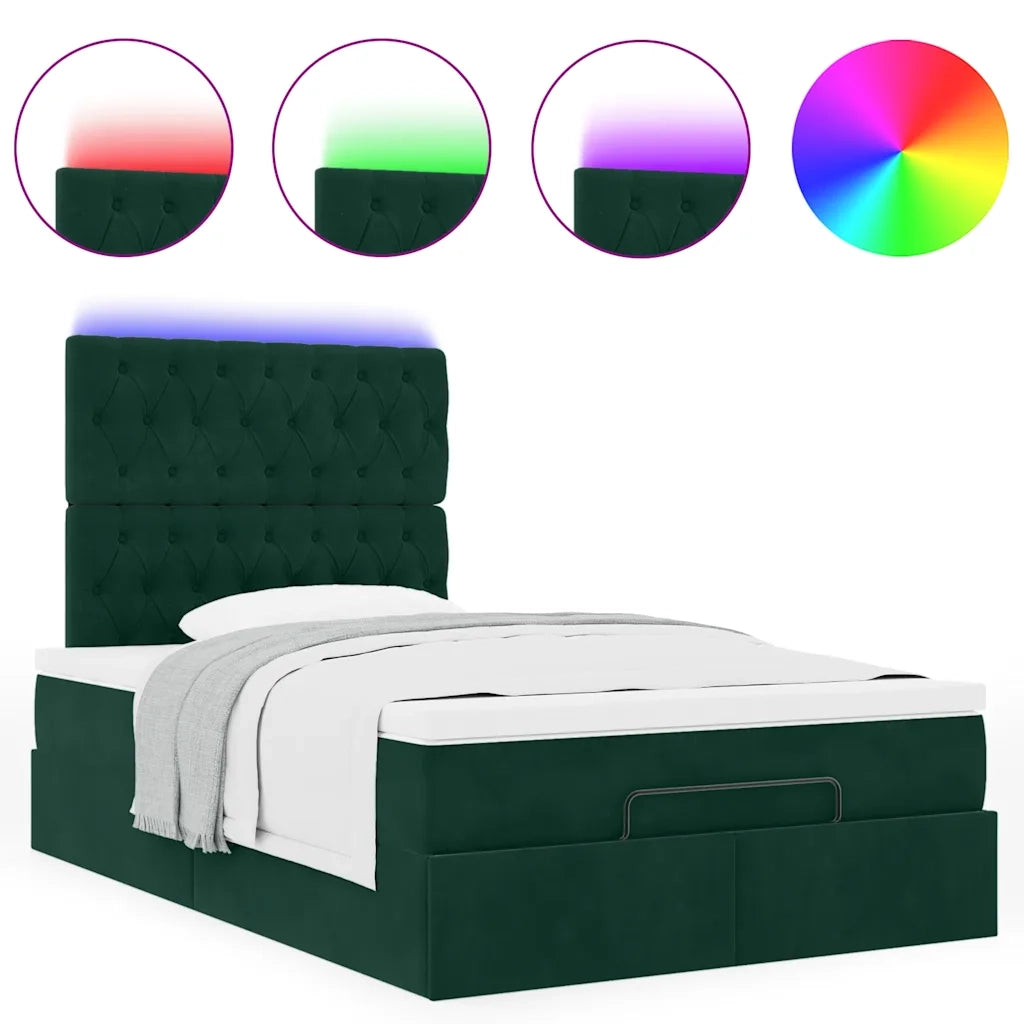 Struttura Letto Pouf con Materassi 120x190 cm Velluto