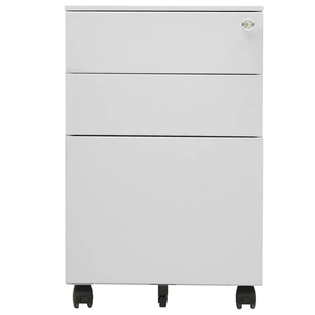 Schedario Mobile Grigio Chiaro 39x45x60 cm in Acciaio 335979