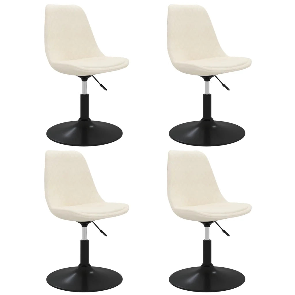 Sedie da Pranzo Girevoli 4 pz Crema in Velluto cod mxl 29032