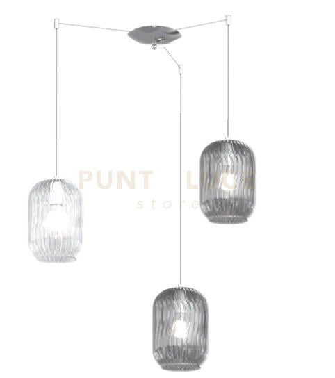 SOSPENSIONE CROMO 3 LUCI SPOSTABILE VETRI TR + 2X FU 1181CR-S3 S-TF