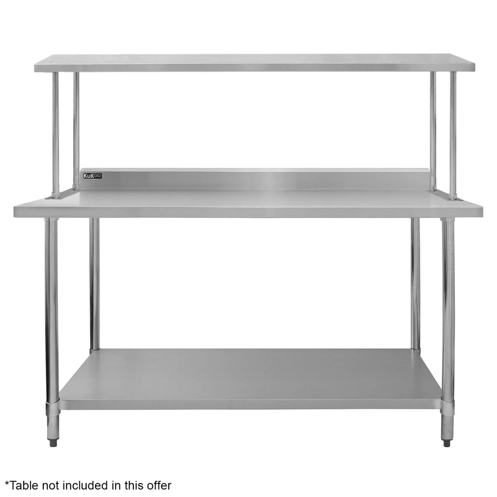 Ripiano con Mensole da Cucina Ristorante, Acciaio Inossidabile Resistente alla Corrosione per - Sigola - 180cm
