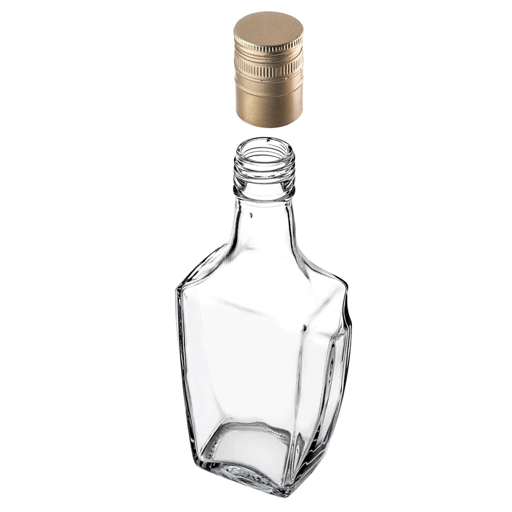 KADAX Bottiglia per tintura in vetro 250ml con tappo lungo dorato 50pz.