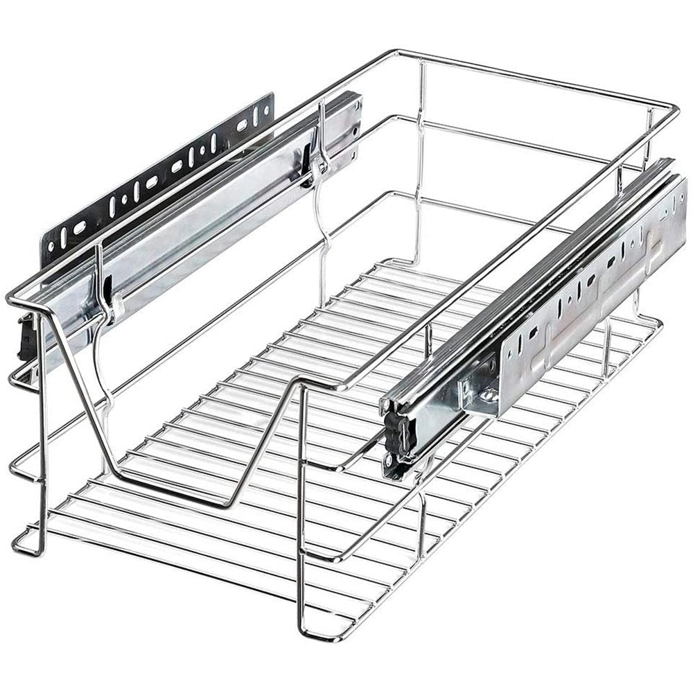 2pz Cassetto Telescopico Cucina 30cm Cestello Acciaio Estraibile Organizer Salvaspazio