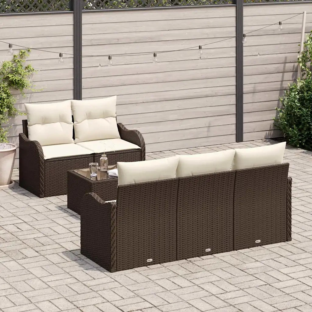 Set Divano da Giardino Marrone polyrattan 3345578