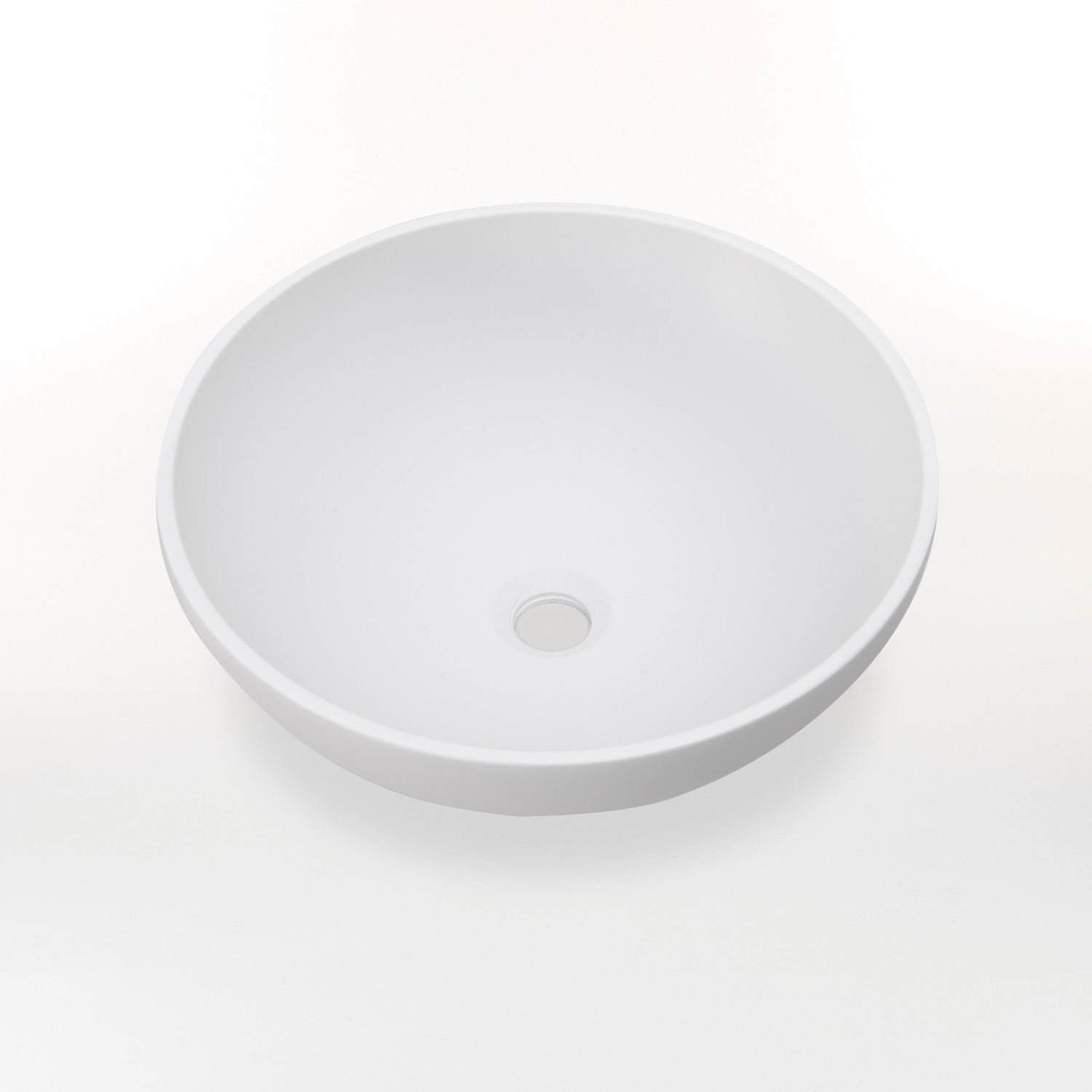 Lavabo da Appoggio Ø42x15 cm in Resina TFT Dublino 2 Bianco Opaco