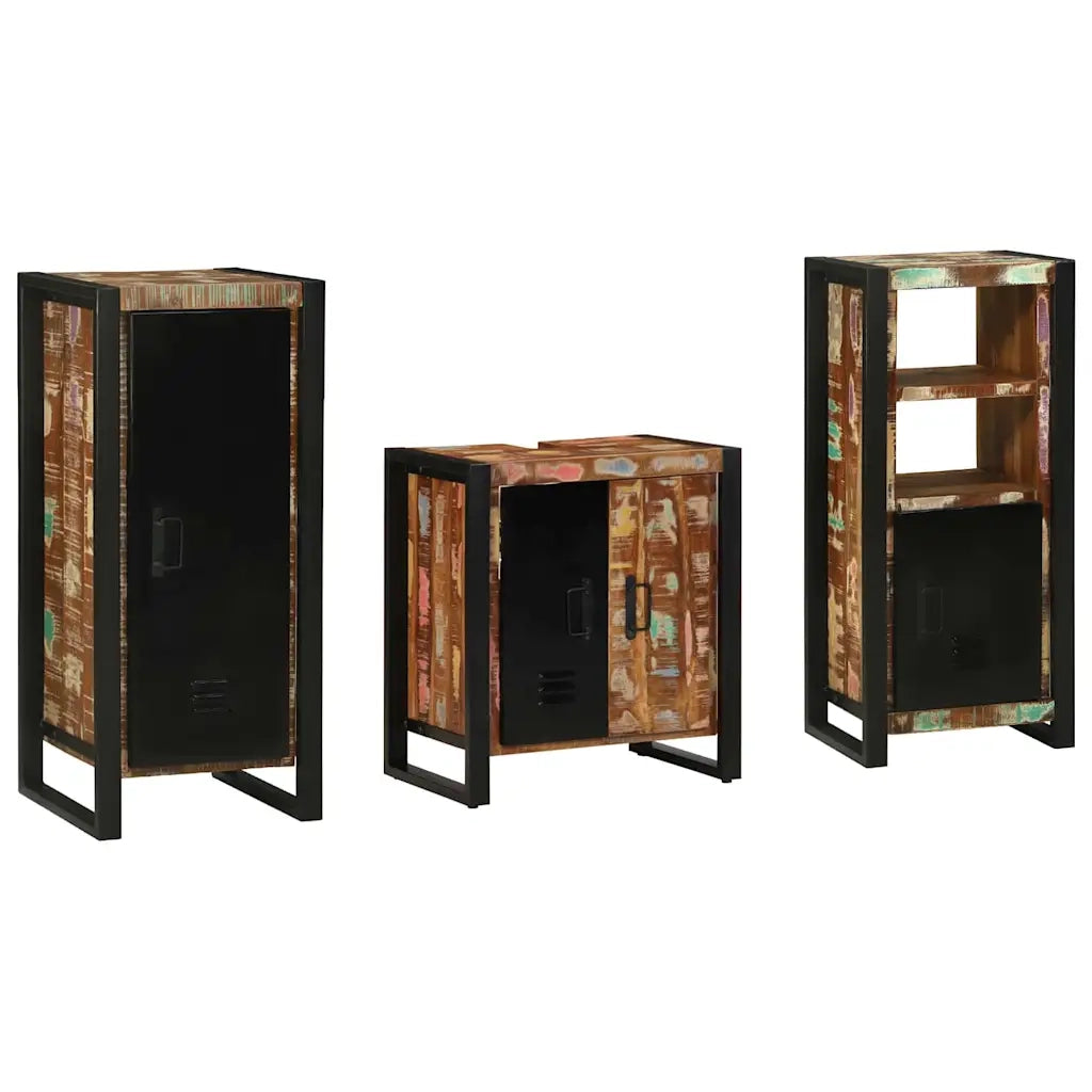 Set di mobili per il bagno 3 pcs Legno Recuperato Massello 3305629
