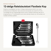 Kit di chiavi multifunzione a 12 pezzi - Chiave flessibile - Chiave a gommapiuma - Chiave a stella - Borsa di attrezzi - 72 denti di alta qualità - Chiave di morsa
