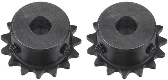 Tendente a 25 denti, foro 8 mm, spigatura 1/4 pollice, acciaio carbonio C45, catena 25 - 2 pezzi con viti - adatto per ISO 04C