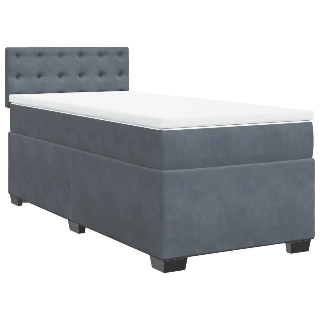Giroletto a Molle con Materasso Grigio Scuro 100x200 cm Velluto 3286247