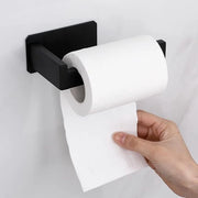 Sostegno per carta igienica senza perforazione, adesivo, 1 sostegno per carta igienica + 4 ganci per asciugamani in acciaio inossidabile, sostegno per carta igienica, adatto per bagno e cucina
