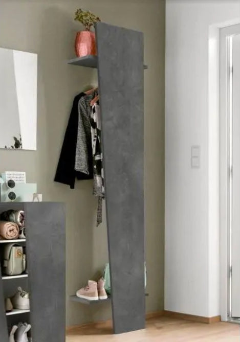  Mobili da ingresso con appendiabiti e scarpiera, finitura Ardesia, ZTCCOMPBIL2 