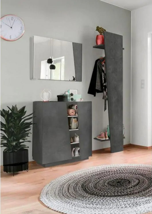  Mobili da ingresso con appendiabiti e scarpiera, finitura Ardesia, ZTCCOMPBIL2 