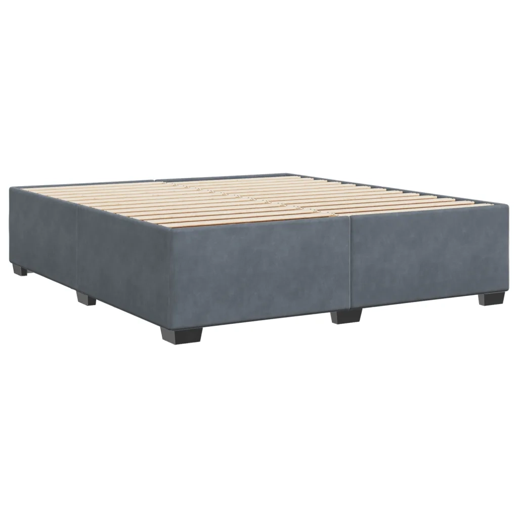 Giroletto senza Materasso Grigio Scuro 180x200 cm Velluto