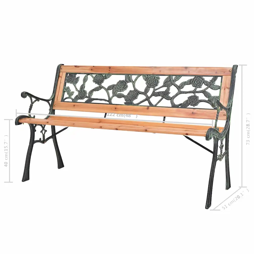 Panchina da Giardino 122 cm in Legno 40261