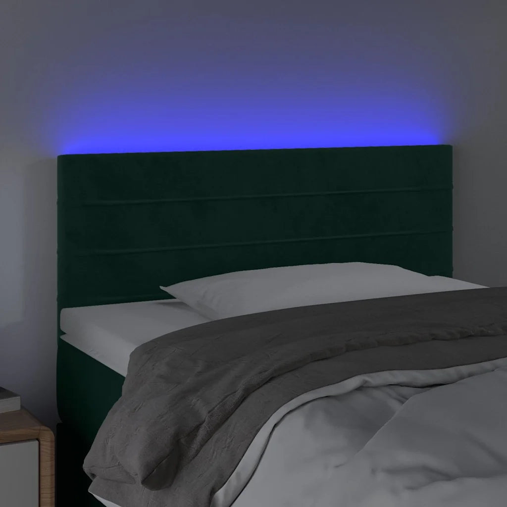Testiera a LED Verde scuro 90x5x78/88 cm in Similpelle 3121791