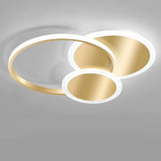 Trade Shop - Plafoniera Luce Fredda Led Cerchi 38 W Lampadario Da Soffitto Oro Moderno 50040 -
