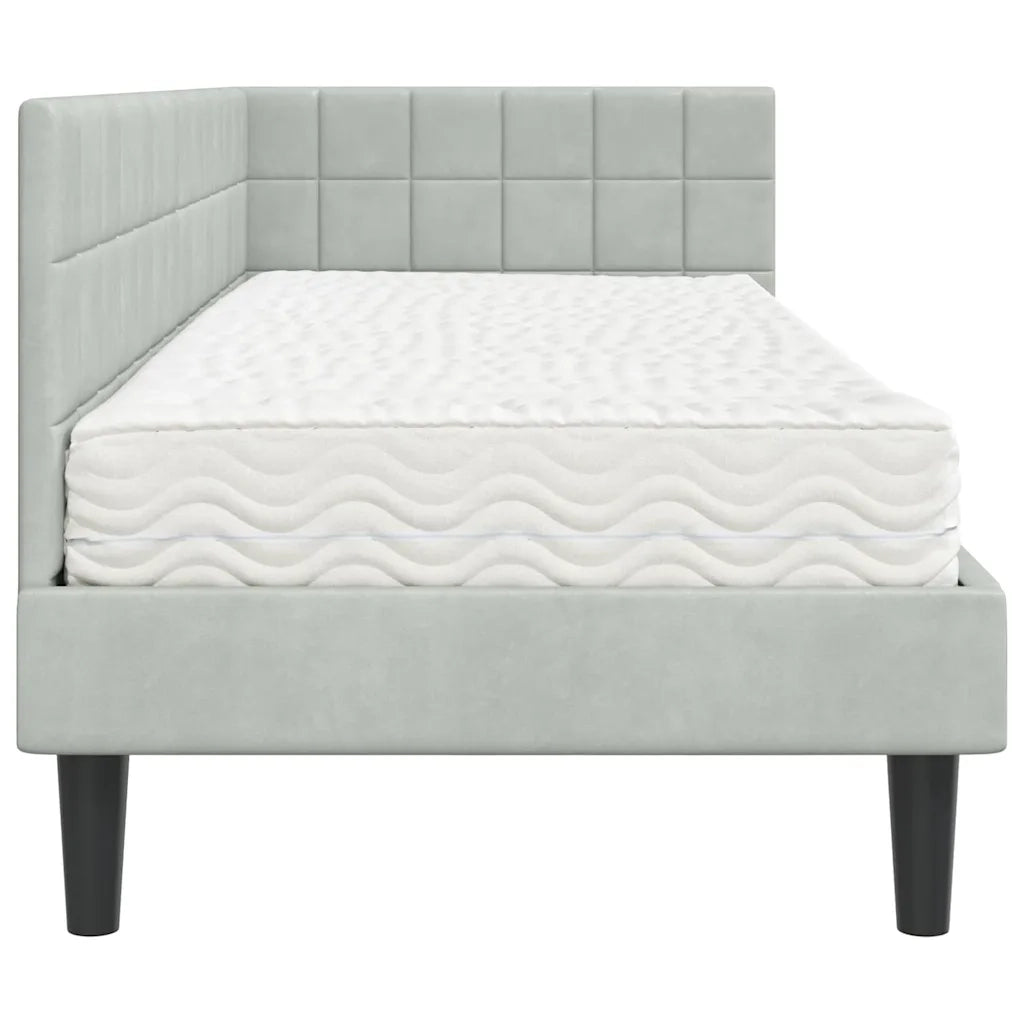 Struttura Letto Angolare con Materasso 2 pz-Giroletto con materasso Grigio chiaro 592620