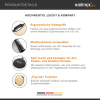 Set 5-in-1 di riflettori fotografici wavy comfort con funzione pop up - Ø 107 cm - Wavy-gold Argento Bianco Nero Trasparente - Pannello riflettente pieghevole per fotografia ritratto prodotto