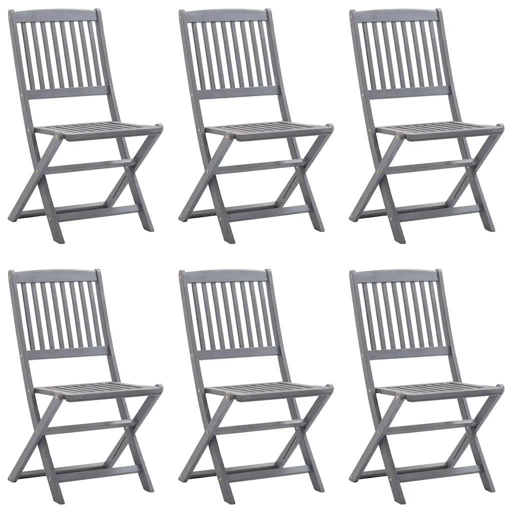 Sedie da Giardino Pieghevoli 6pz con Cuscini in Massello Acacia 3065434