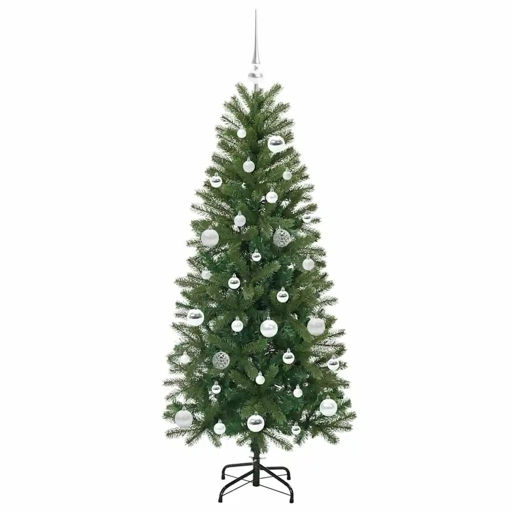 Albero di Natale | Decorazioni natalizie artificiale con 150 LED Verde 150 cm PE e PVC