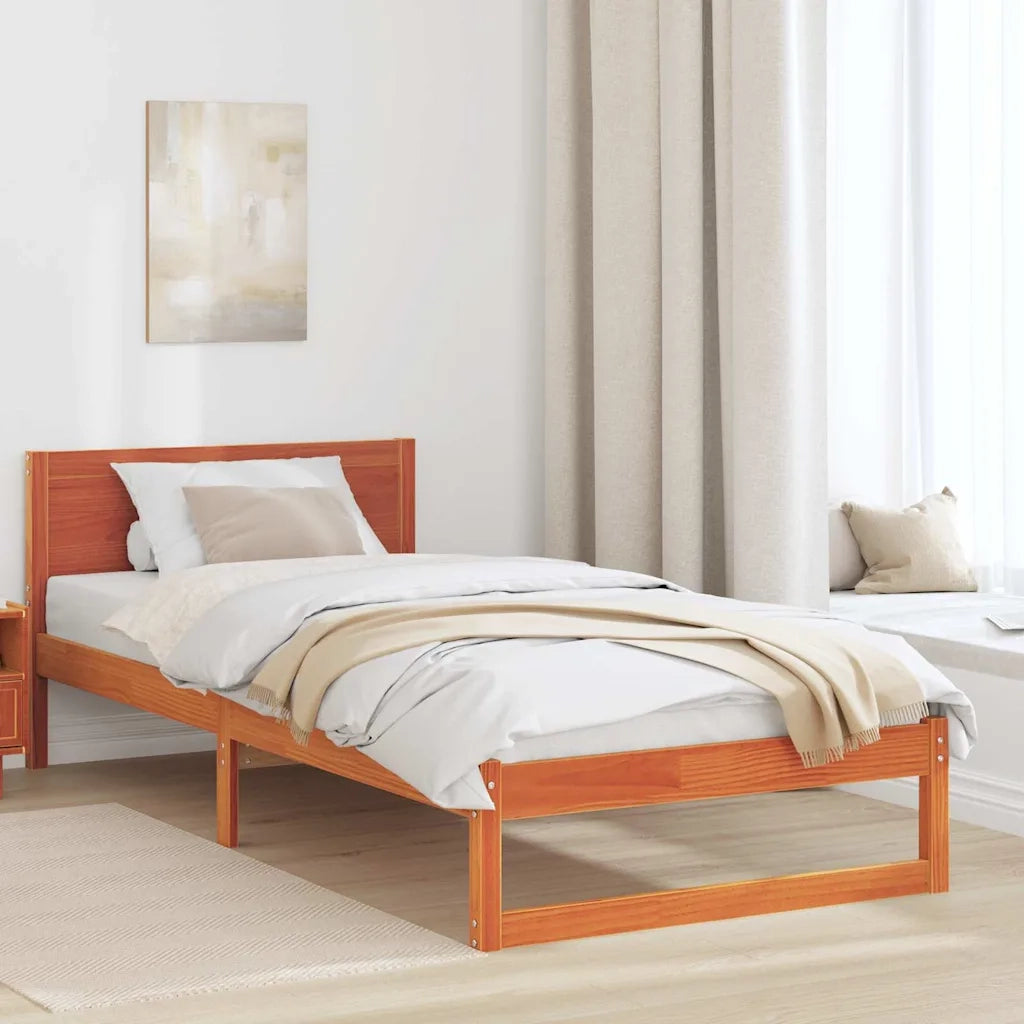 Struttura del letto Marrone cerato 90 x 200 cm Pino massello 873291