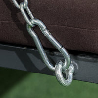 Dondolo da Giardino 3 Posti 198x118x168 cm Sedute Separate con Chaise Longue Marrone