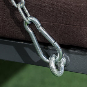 Dondolo da Giardino 3 Posti 198x118x168 cm Sedute Separate con Chaise Longue Marrone