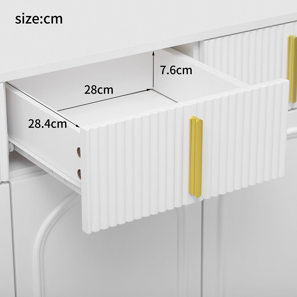 Buffet 4 porte 4 cassetti - Xylo - MDF bianco laccato