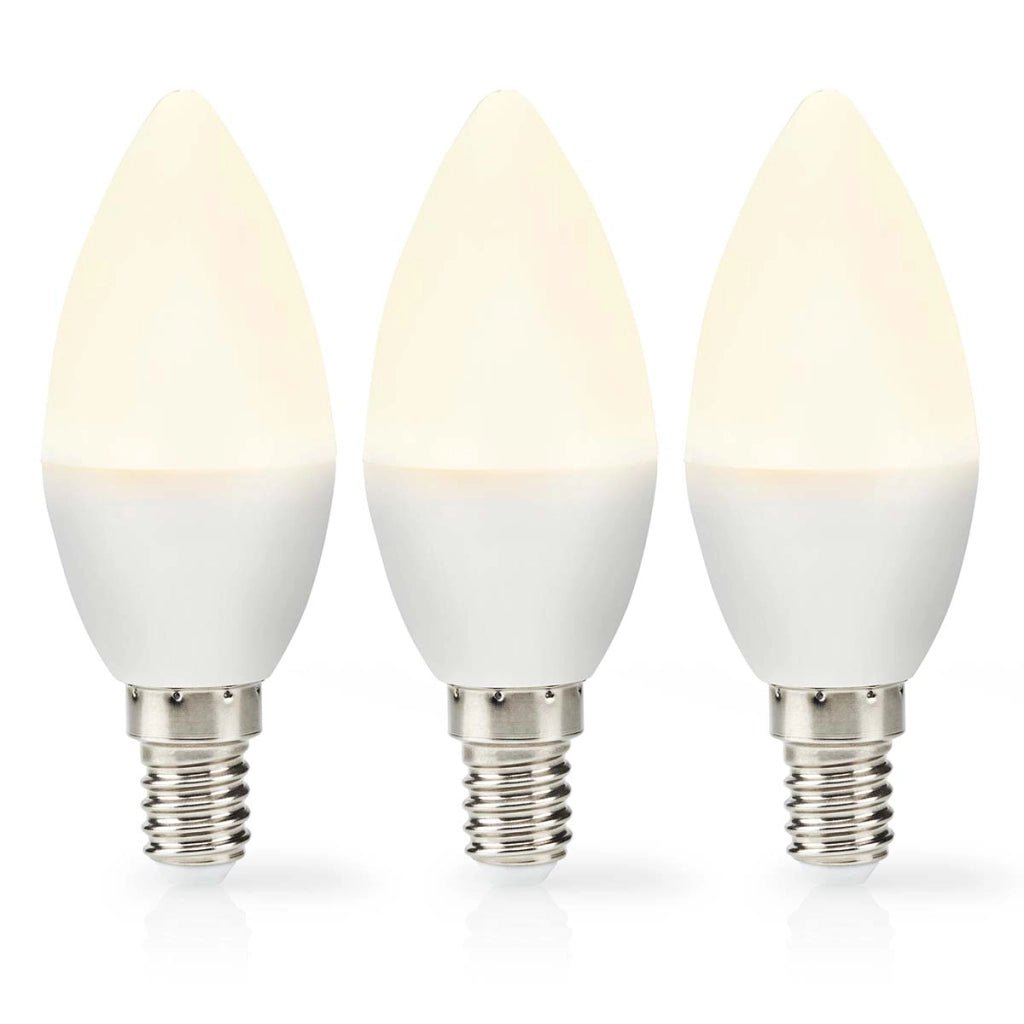Confezione da 3 lampadine LED E14 2,8 W 250 lm 2700 K a forma di candela Bianco Nedis