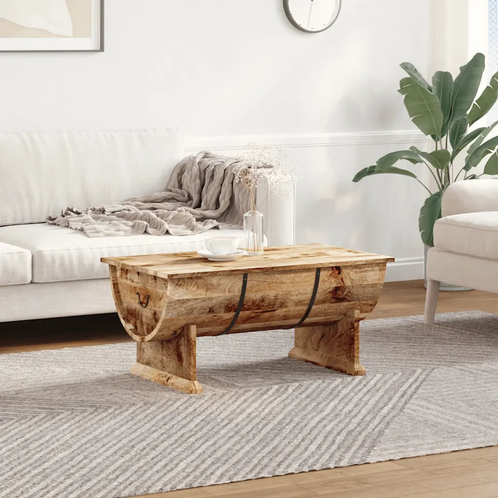 Tavolino da Salotto in Legno Massello di Mango 88x50x40 cm 243977