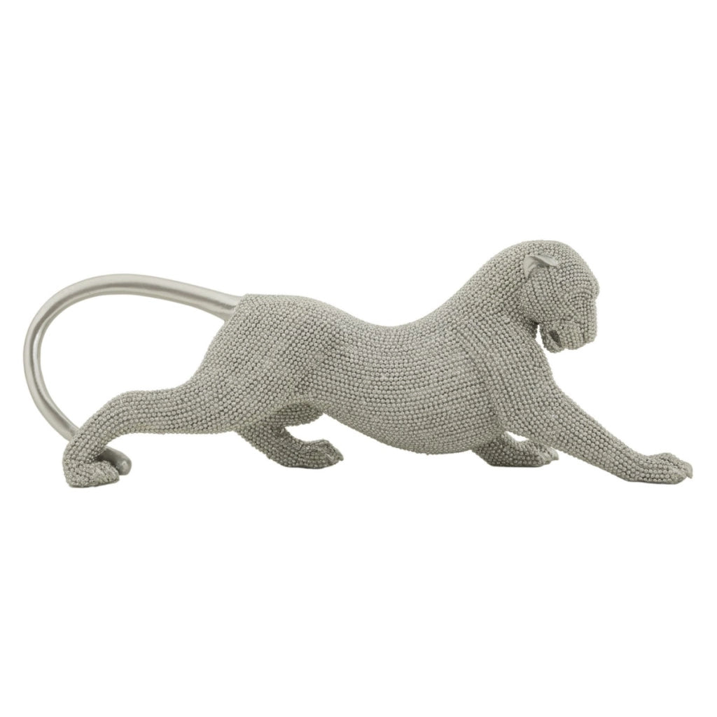 Scultura Gatti 5, Argento, Poliresina, 32x9x11 cm