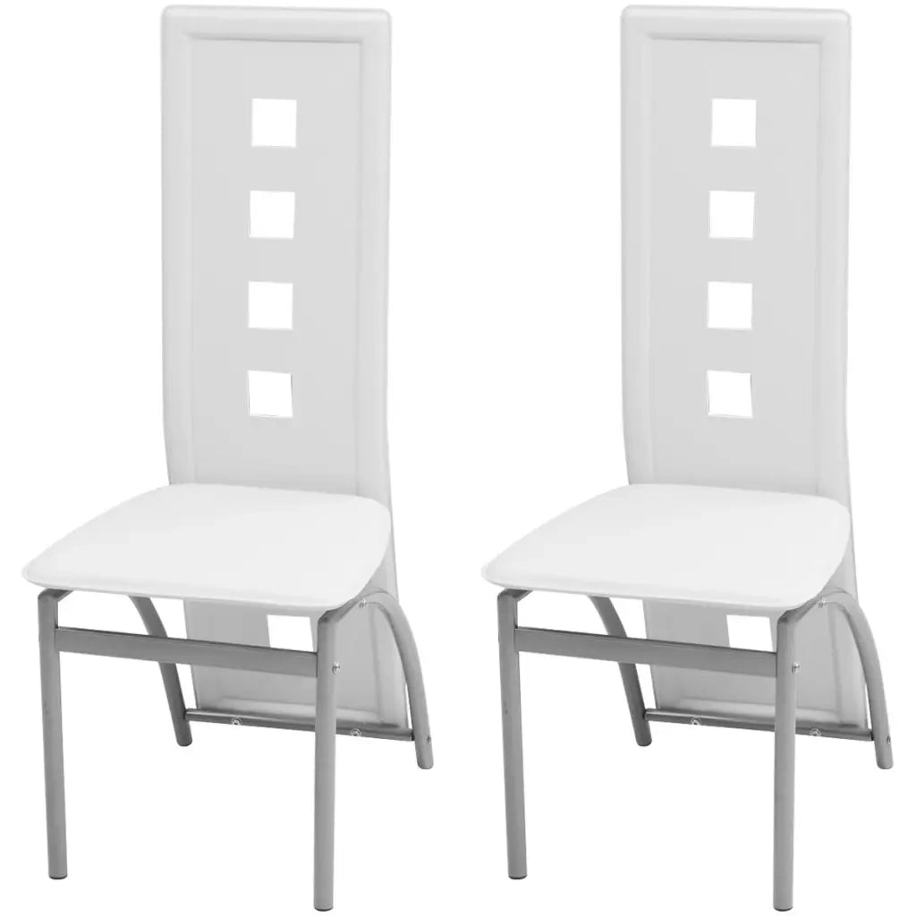 Sedie da Pranzo 2 pz Bianche in Similpelle cod mxl 51178