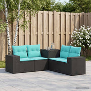 Set di divani 5 pz Nero e Blu 200 x 200 x 85 cm 3447913